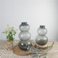 Graue Dreifachblasenglas Vase Blase Broste